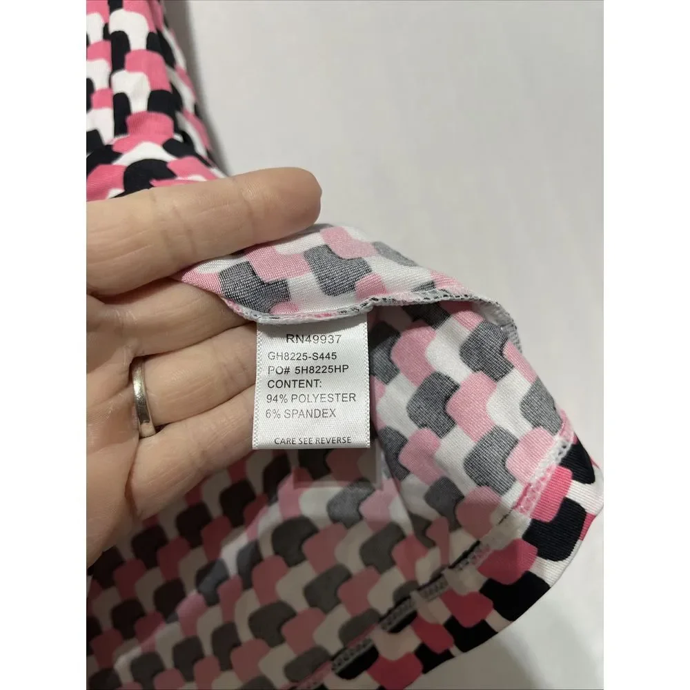 Tail White‎ Label Women XS Multi Stacked Cubes Stretch Novelty Neck Tank